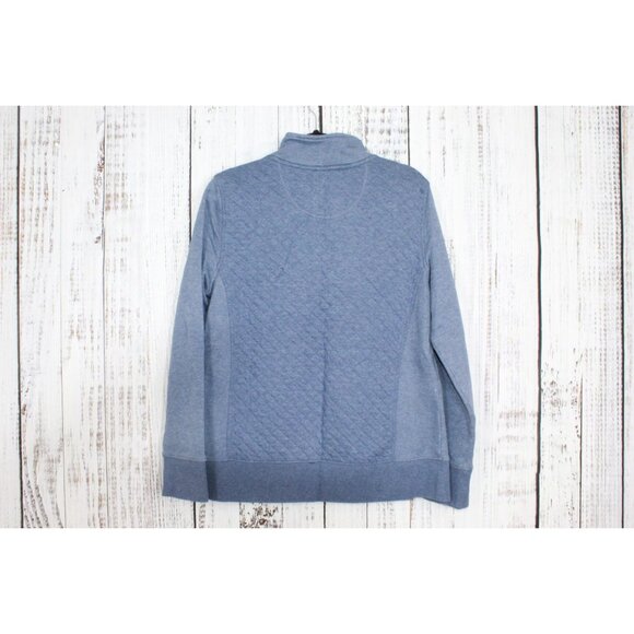 LL Bean Quilted Quarter Zip Pullover Sweater Larkspur Size M Pet - Picture 8 of 14